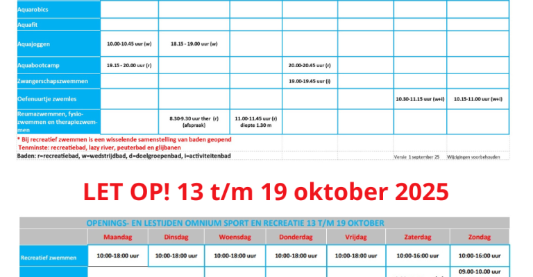 Tijden & Tarieven