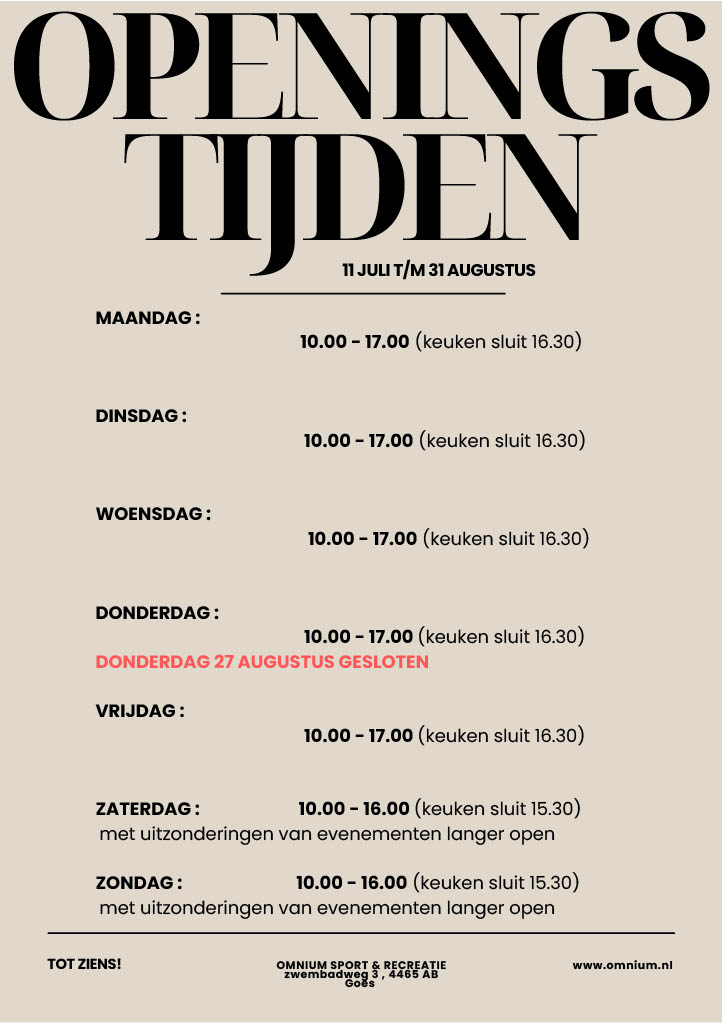 Openingstijden