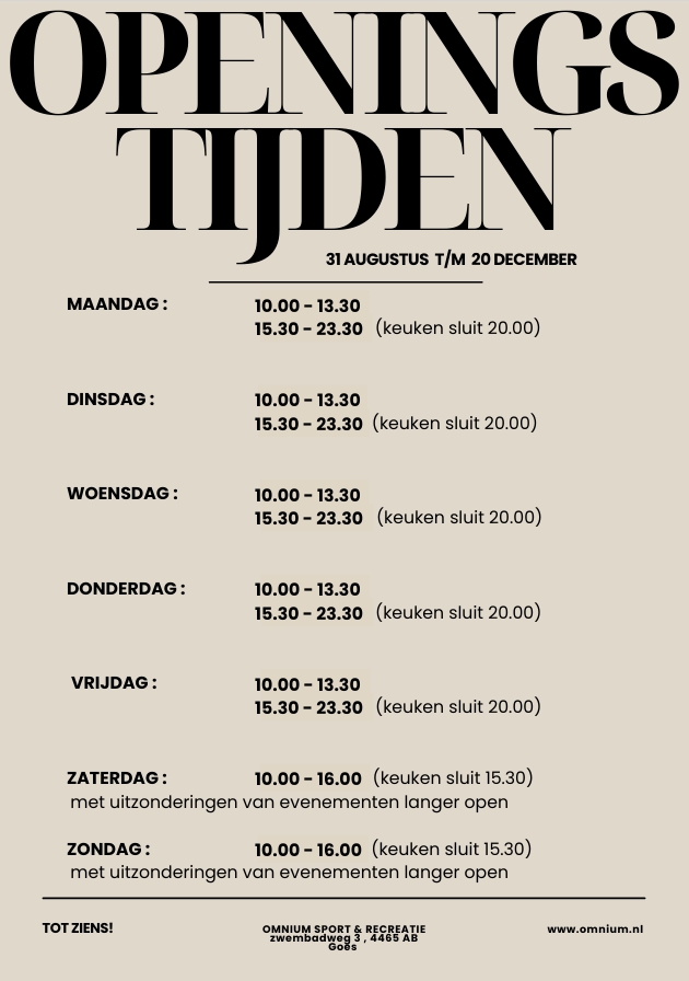 Openingstijden
